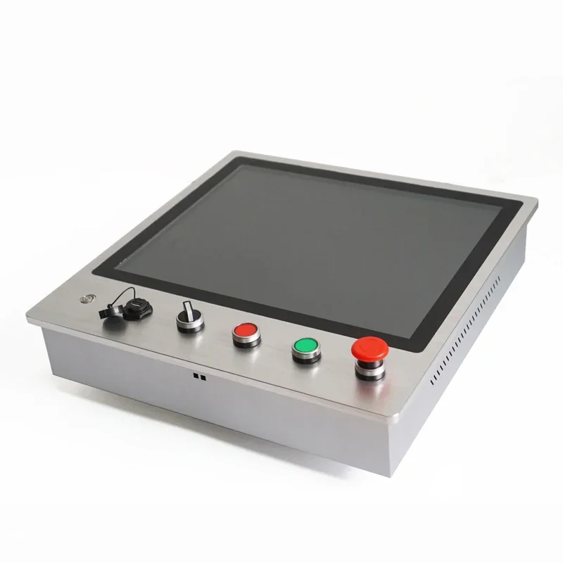 

Лидер продаж, 19-дюймовый промышленный сенсорный экран, панель ПК, безвентиляторная встроенная аварийная кнопка, алюминиевый встроенный компьютер для промышленного применения