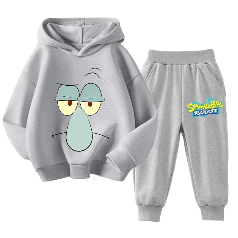SpongeBobs Kinder-Sportbekleidungsset, Patrick Star Kapuzenpullover, Jogginghose, Mädchen- und Jungen-Kapuzenpullover, Kinder-Outfit, Pullover, Hose, Anzug. – Detail 4