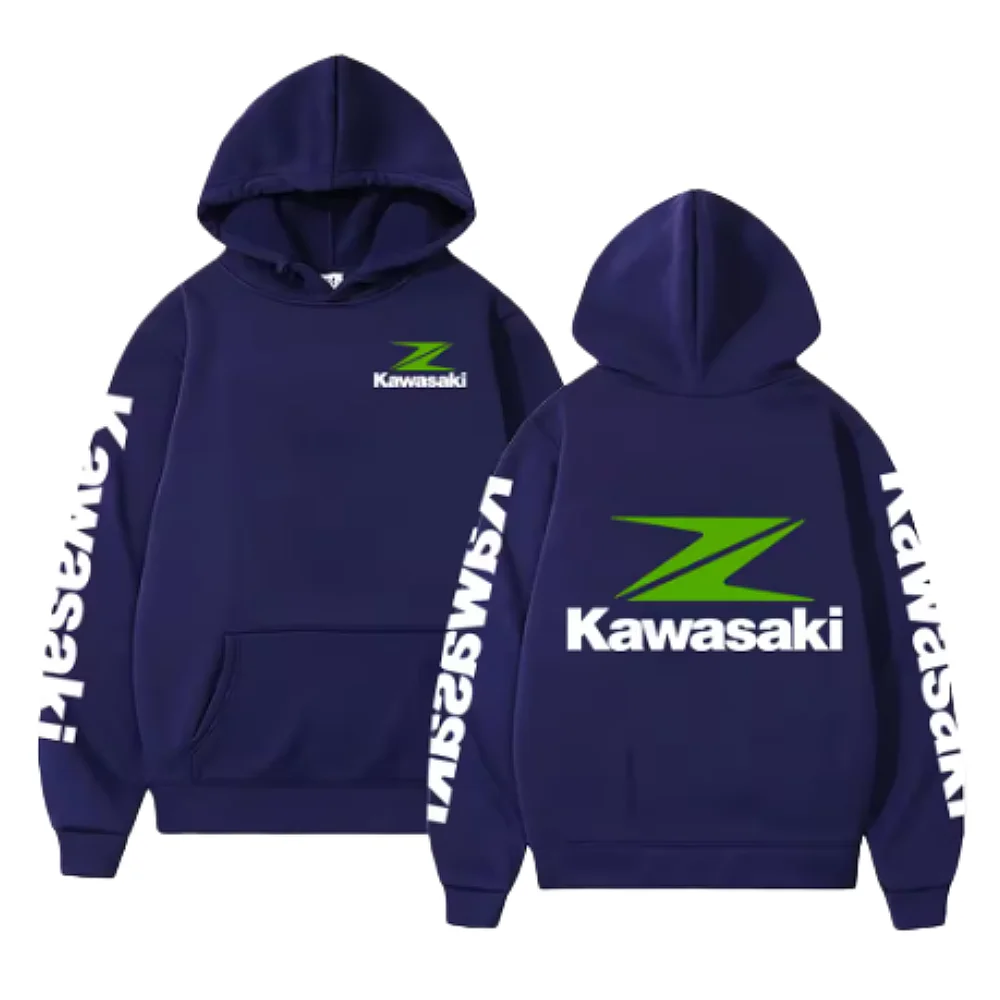 Hoodie Kawasaki Racing Ninja Dewasa Street Wear Hoodie Pria dan Wanita Sweatshirt Motor Pullover Pakaian Olahraga
