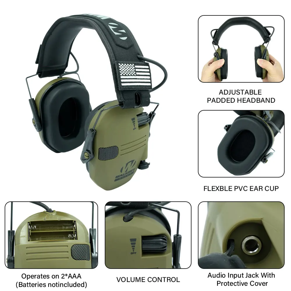Nouveau Casque Anti-bruit Électronique d'Extérieur 2026 pour Stand de Tir avec Amplification du Son et Protection Auditive contre les Impacts Sonores