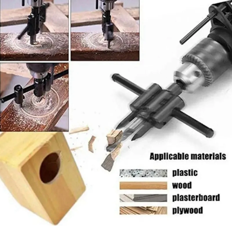 Woodworking Opener Adjustable Wood Circle Hole Cutting Diameter Saw Cutter Tool Drill Bit Hole Punching Tools