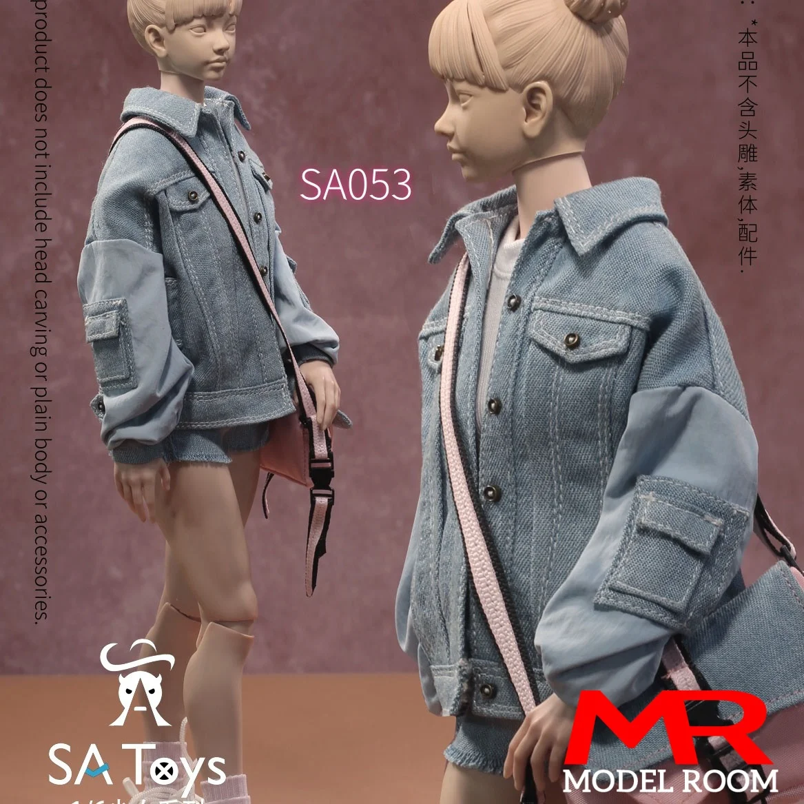 

SA Toys SA053 1/6 Summer Girl Denim Jacket T-shirt Shorts Clothes Set Model Fit 12'' Female Soldier Action Figure Body Doll