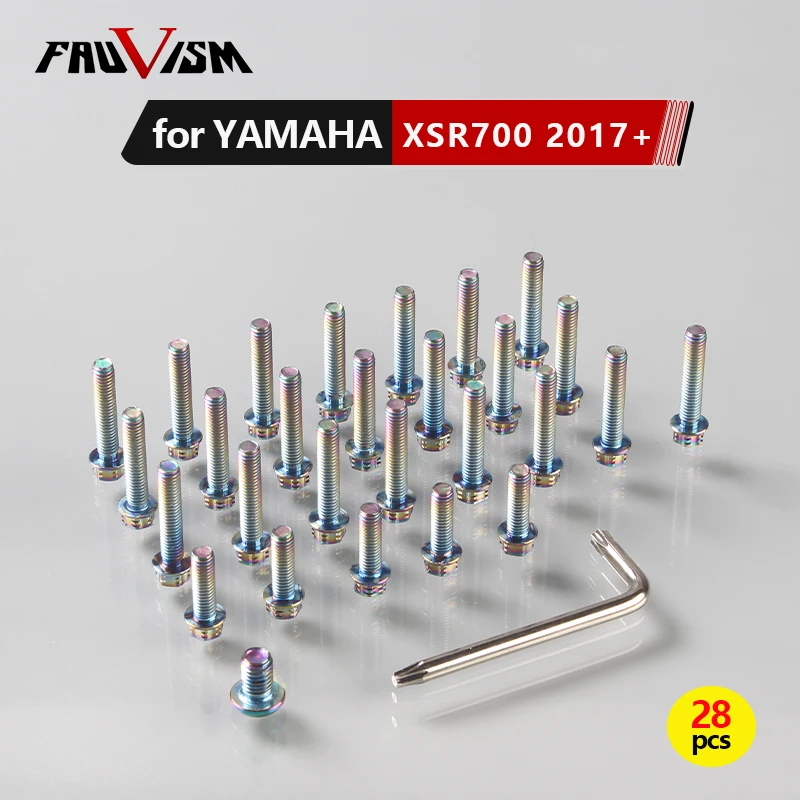 Kit de boulons pour moteur Yamaha XSR700 2016-2024 M6 en acier inoxydable, fixations haute résistance résistantes à la corrosion, boulons d'embrayage, de couvercle d'alternateur et de couvercle de chaîne.