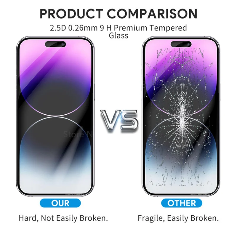 4PCS Tempered Glass Case For iPhone 15 14 16 Pro Max Protective Glass iPhone14 ProMax 14Pro 16 14 Plus Screen Protect Film Cover