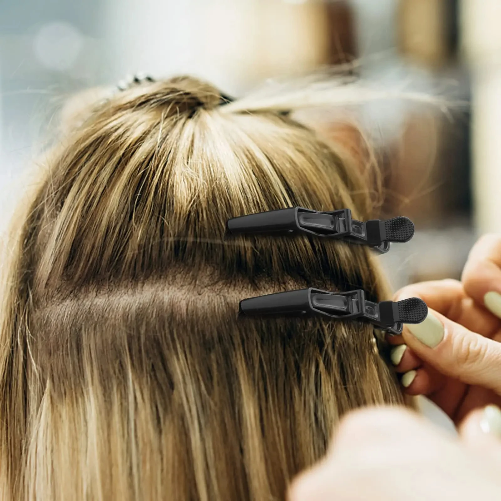 6 Stück goldene Kunststoff-Haarspangen für Friseure und Styling – langlebige Krokodilklemmen für Friseursalon, Schnitt- und Salongereedzeuge – Detail 23