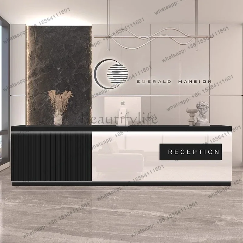 LD Long Modern Reception Desks Organizers Company Design Display Executive   Luxury Escritorio Commercial Furniture