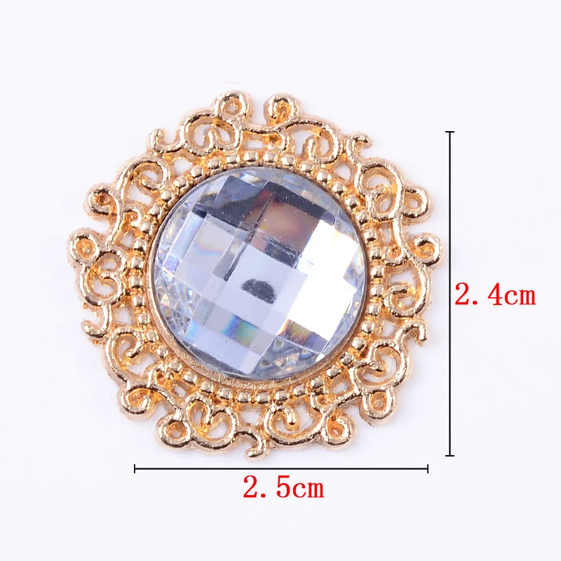 10Pcs 24*25mm Hexagram Acrylic Metal Snap Button Decoration DIY Hand-Stitched Exquisite Bow Hair Accessories