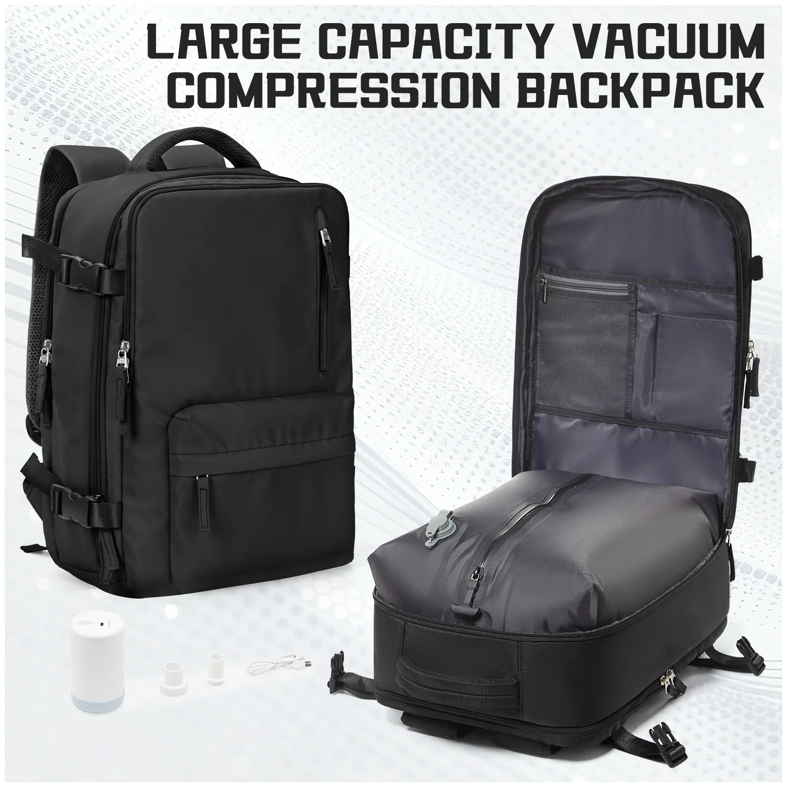 Sacs de rangement sous vide, sac à dos de voyage sous vide, gain de place, sacs scellés sous vide pour vêtements, sacs de voyage à Compression, essentiels de voyage