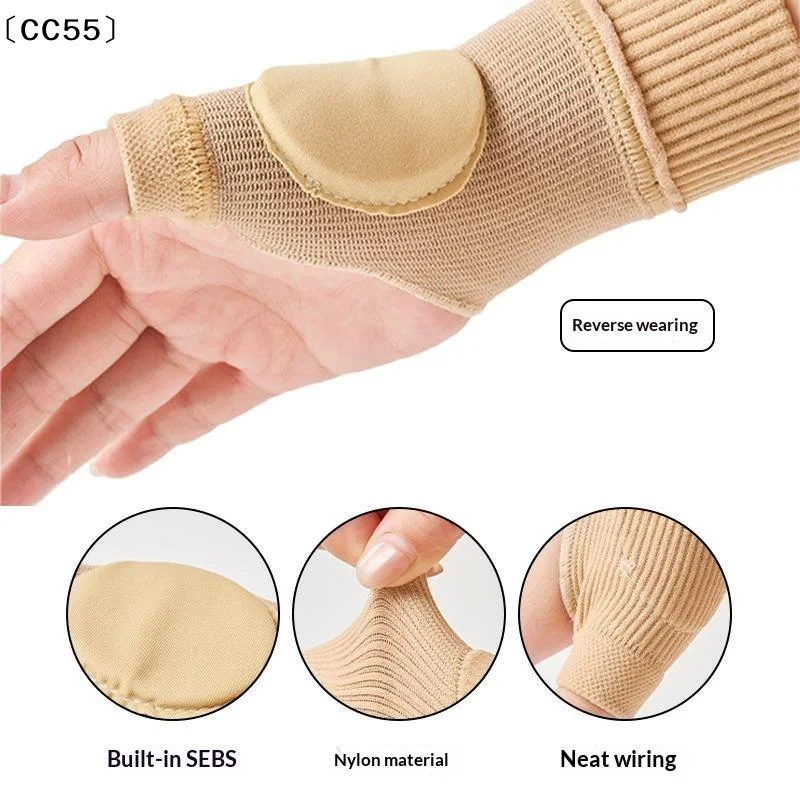 1Pair Wrist Thumb Compression Arthritis Gloves Breathable Support Brace Sleeve Knitted Finger Injury Pads Sports Wristban〔CC55〕