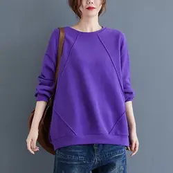 Autumn 2023 New Chic Women's Ethnic Style Hatless Solid Color Sweater Vintage Literature Loose Relaxed Comfortable Versatile Top