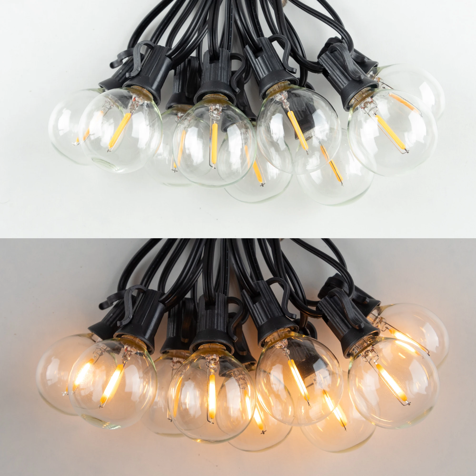 Imagem -02 - Esfão Vintage Led Luzes de Corda Regulável Impermeável Conectável 50 Pés 65 Pés Jardim Guirlanda Decoração ao ar Livre Fada Luz G40