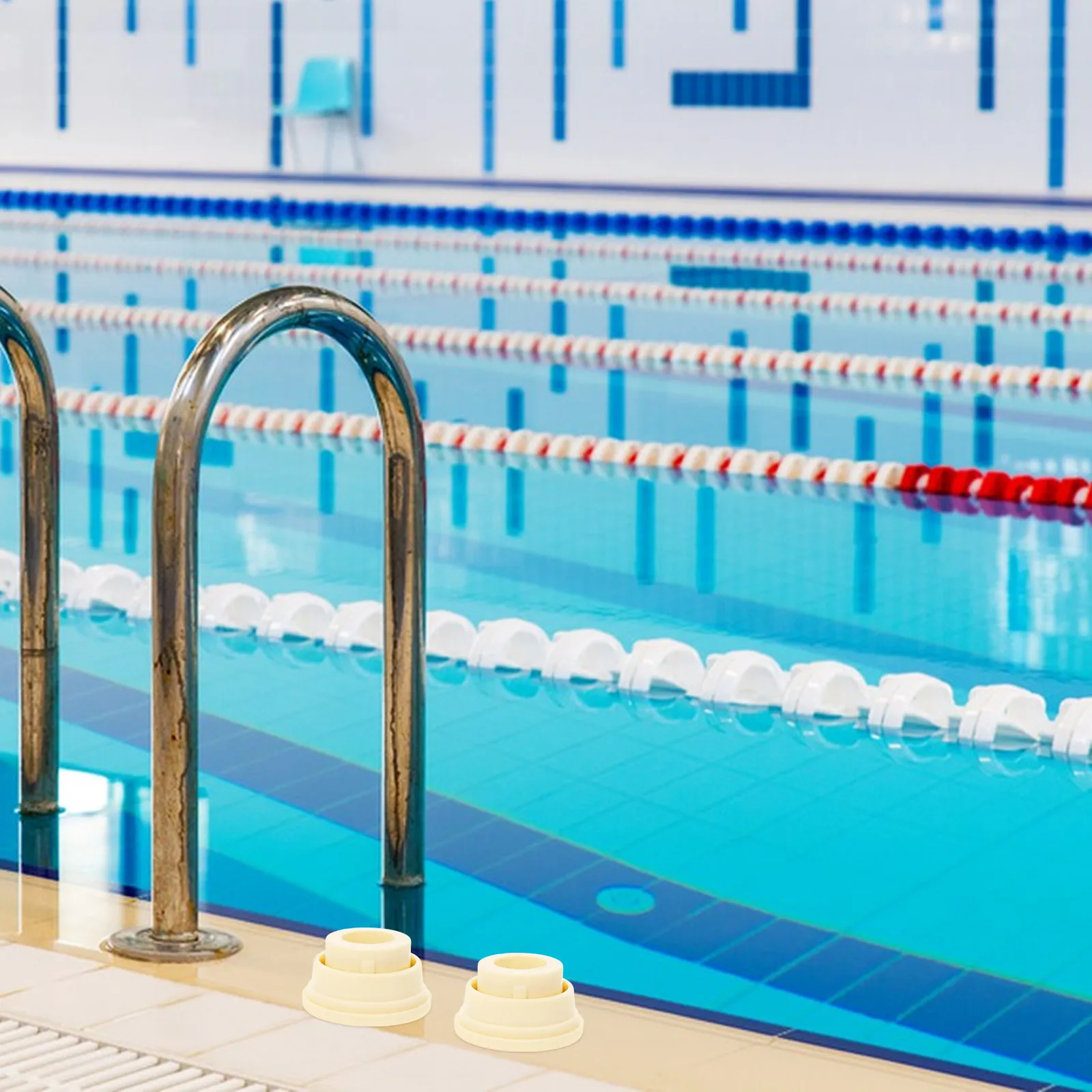 

2 шт. резиновых заглушек для лестницы бассейна, сменные детали для лестниц для встраиваемых бассейнов, с противоскользящей поверхностью, простое обслуживание