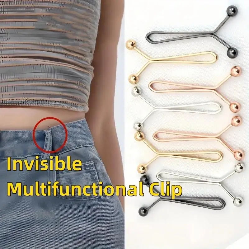 4Pcs Polished Iron Garment Clips Multi Purpose Secure Fastener Decorative Accessory For Clothing Fit And Stylish Layering