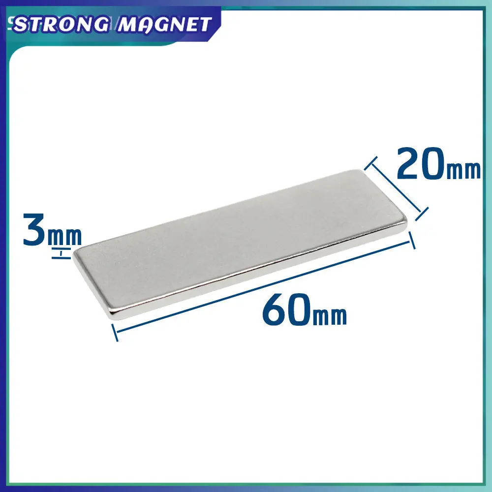 

1/2/5/10/15PCS 60x20x3mm Block Strong Powerful Magnets 60x20x3 Rare Earth Neodymium Magnet N35 Permanent NdFeB Magnet 60*20*3