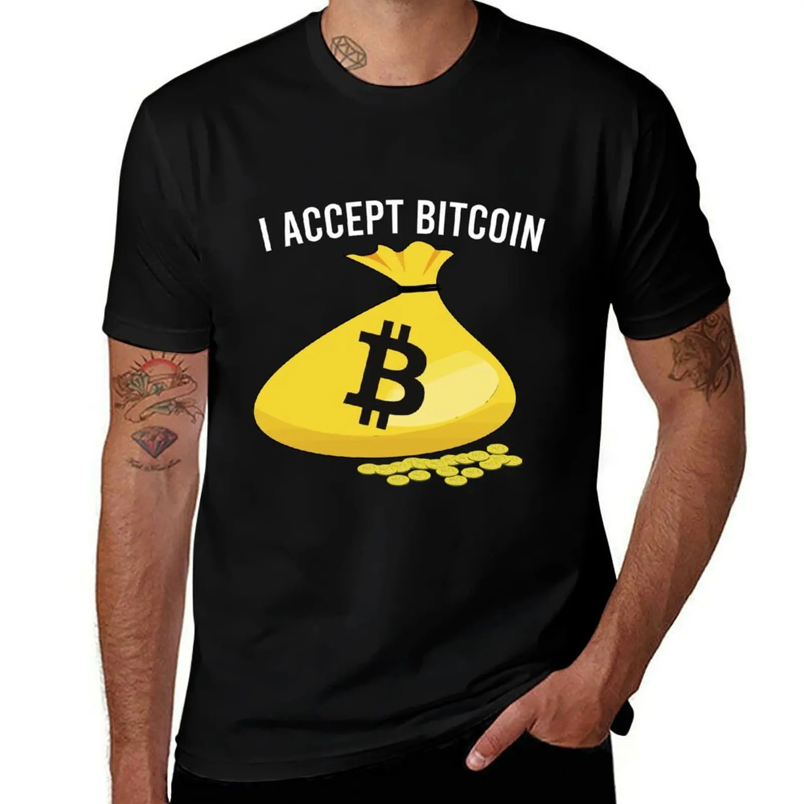 I Accept Bitcoin T-Shirt Breathable Mesh Panel T-Shirt