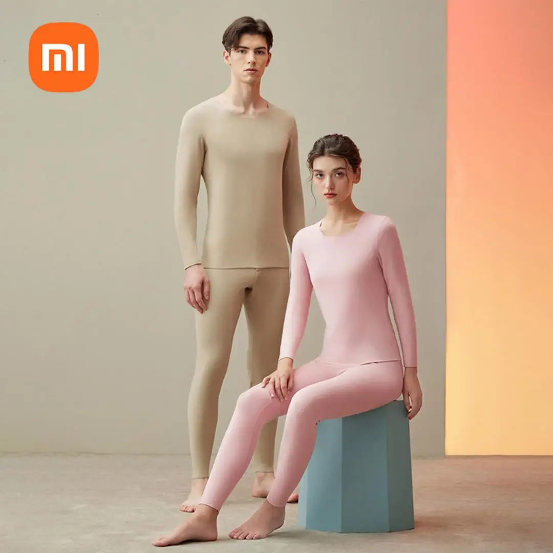 

xiaomi mijia Autumn/Winter Round-neck thermal underwear set Base shirt Couple style thermal underwear and thermal pants
