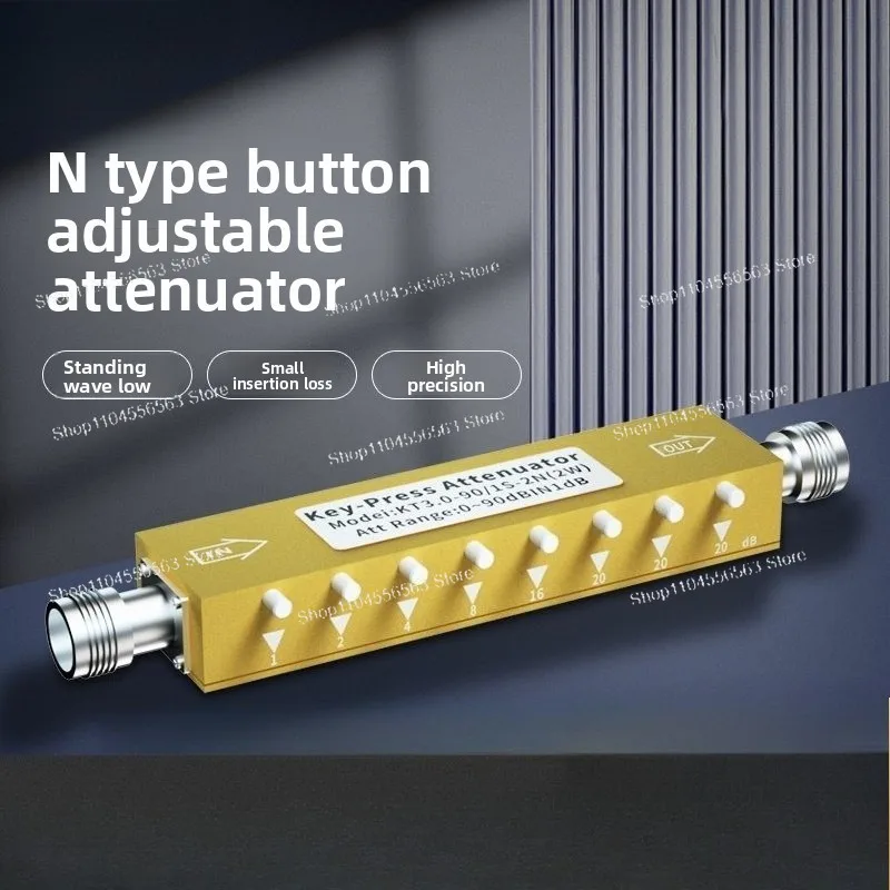 N-type Adjustable Attenuator 30-90dB3/4/5G RF Signal Attenuation 1dB Step 5W10W Button Attenuator