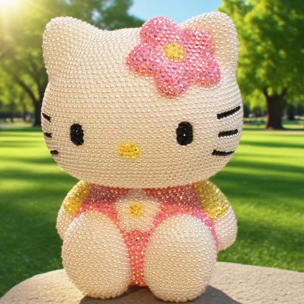 Desktop decora Hello kitty Handmade Coin Storage Box Rhinestones Crystal Bank Money Boxes Storage Kids Home Decor Money Gift