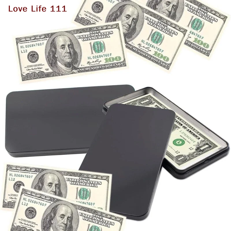 New Paper Money Holder Tinplate Currency Tray Small Metal Cash Storage Box Convenient Money Protector Case Medicine Organization