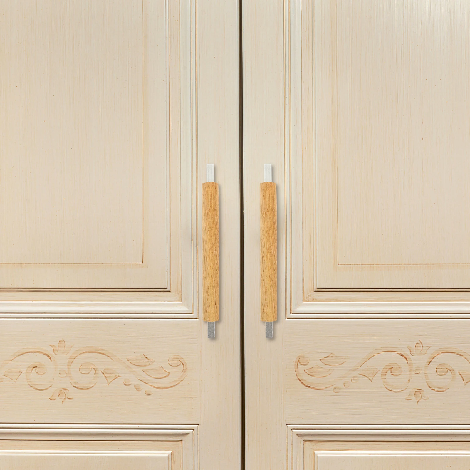 

Door Handle Solid Wood Rustic Cabinet Hardware Drawer Replacement Vintage Pull Silver Dresser Kitchen