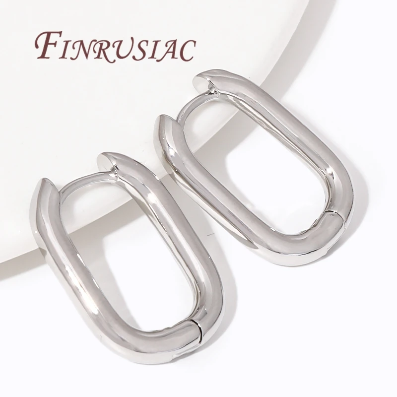 Trendy U Shape Earrings 18K Gold Plated Geometric Hoop Earring Piercing Earring For Women Jewelry Accessories Ladies Party Gifts image 2