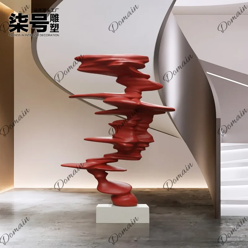 Large Floor Standing Fiberglass Sculpture Abstract Art Figure Decoration Villa Entrance Hotel Club Soft Furnishing