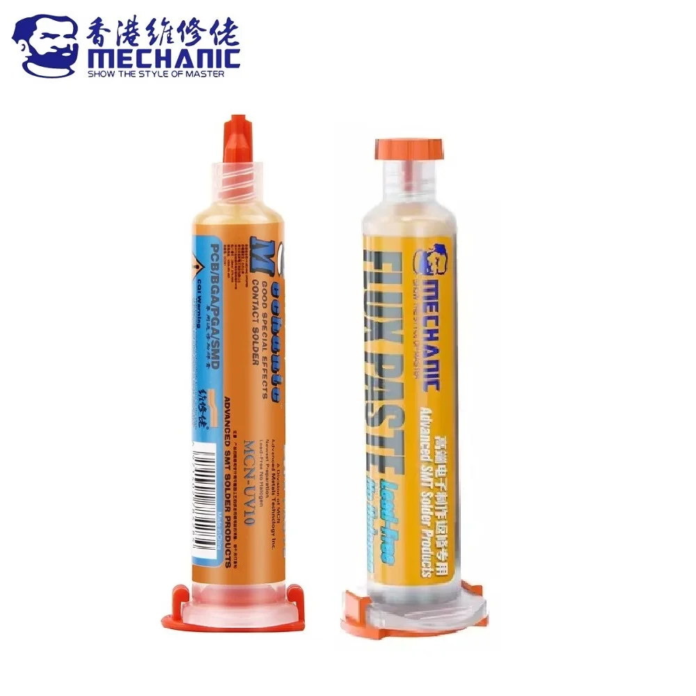 

MECHANIC UV Series Solder Flux Mild Rosin Halogen-Free Lead-Free No-Clean Soldering Paste for PCB Board BGA SMD SMT Chip Repair