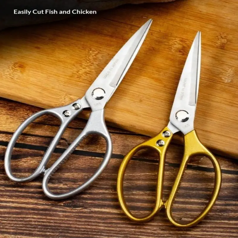 1PC Multi-Purpose Stainless Steel Kitchen Shears - Heavy-Duty Poultry Scissors With Comfortable Aluminum Alloy Grip For Food Pre