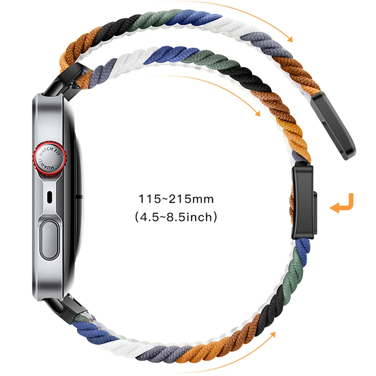 Magnetisches Nylon-Geflechtband für Huawei Watch Fit 3/4/5, verstellbares, bequemes Armband für Huawei Watch Fit 5/4 Pro. – Detail 8