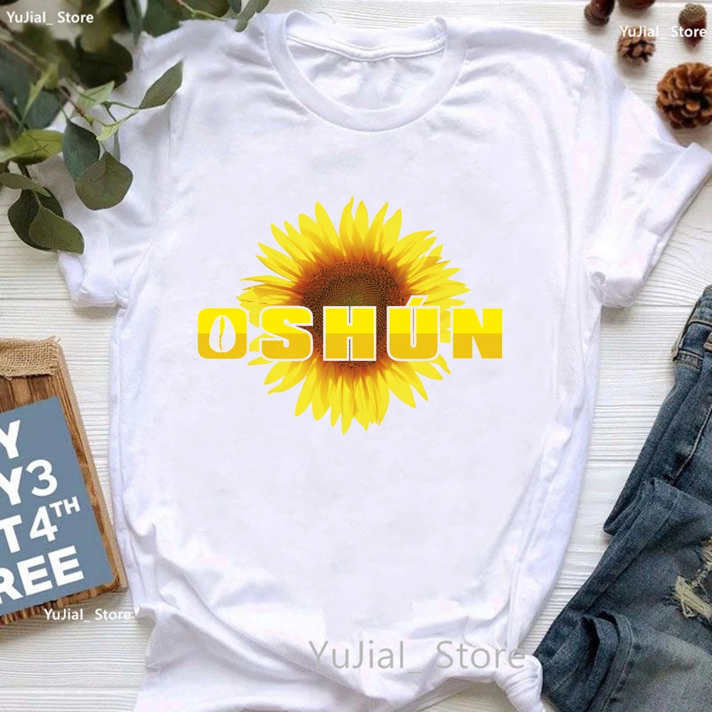 Oshun Vibes الجرافيك طباعة تي شيرت ، ملابس نسائية ، أنت بلدي أشعة الشمس ، الفتيات Harajuku قميص ، الصيف بلوزات على الموضة