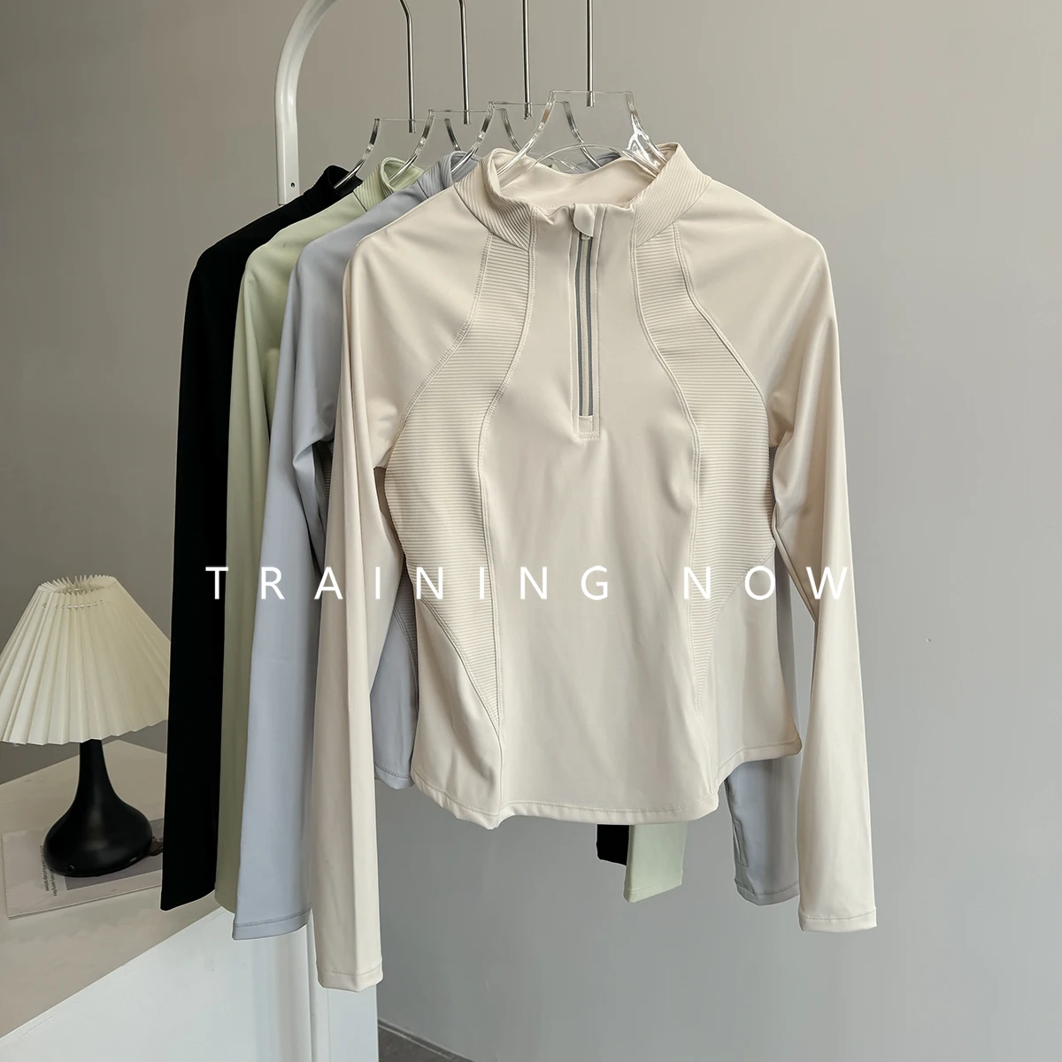 

Half zipper sports top for women autumn high-end running training quick drying clothes professional gym yoga tight long sleeves