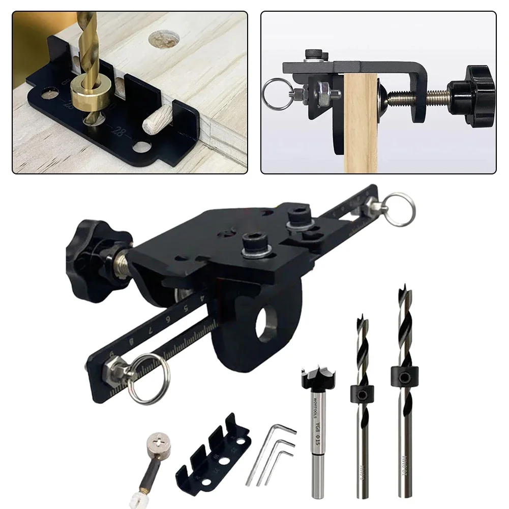 

Heavy Duty Dowel Jig Drill Kit Designed for Precision Drilling in Woodworking Projects with Metal Construction