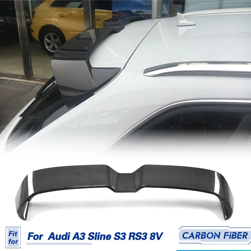 

Car Rear Roof Spoiler Wings Carbon Fiber for Audi A3 Sline S3 RS3 8V Hatchback 4 Door 2014-2018 Not 2 Door Roof Wing Spoiler FRP