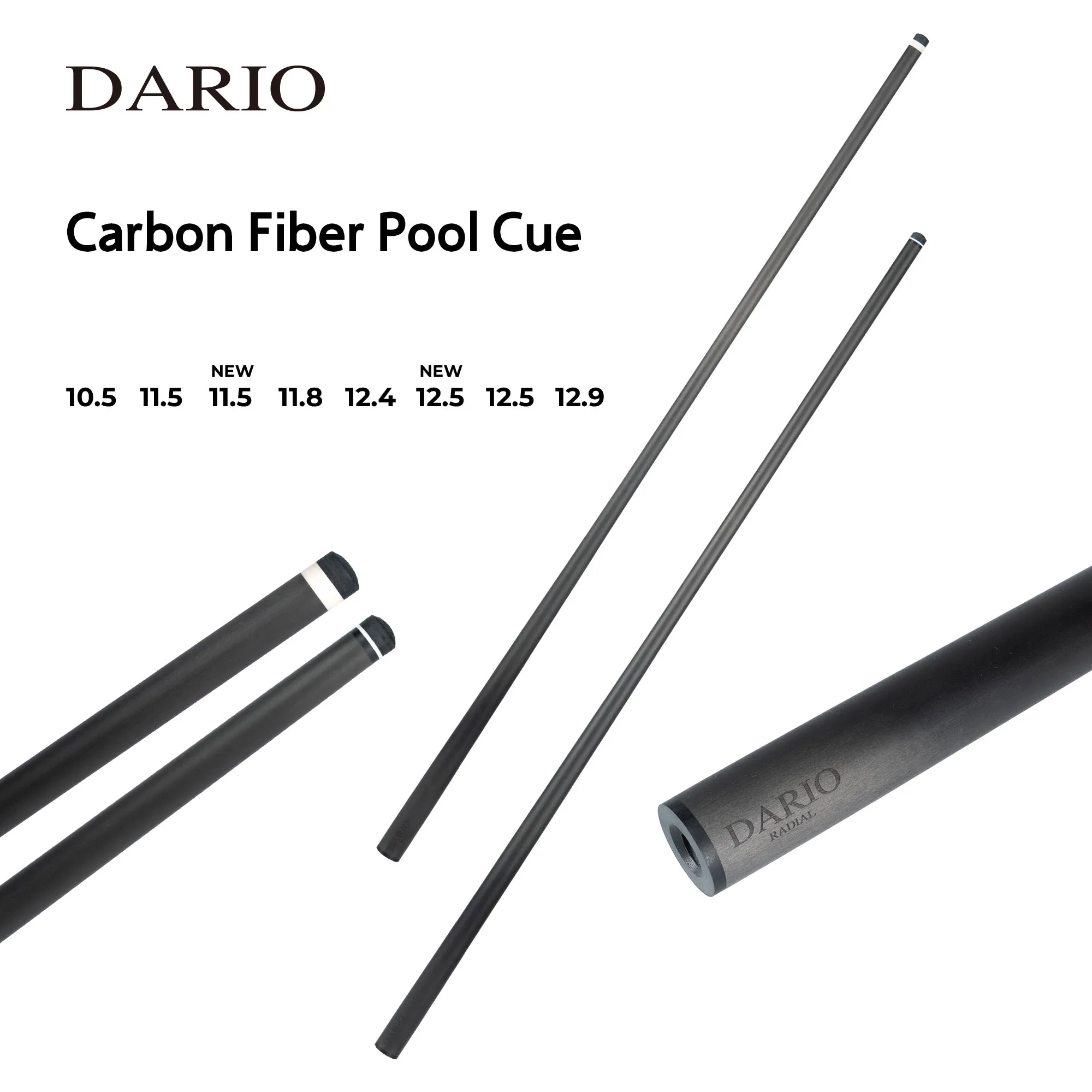 

DARIO Carbon Fiber Pool Shaft Pool Cues Durable Billiard Stick for Pool Table