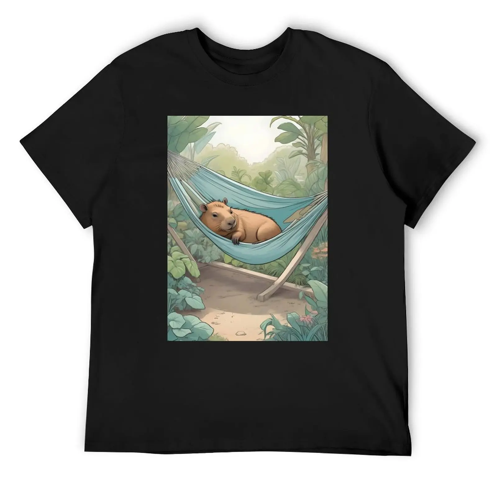 

Capybara Calm in the Hammock T-Shirt basketball graphic tees shirts graphic tees cute clothes men tshirt