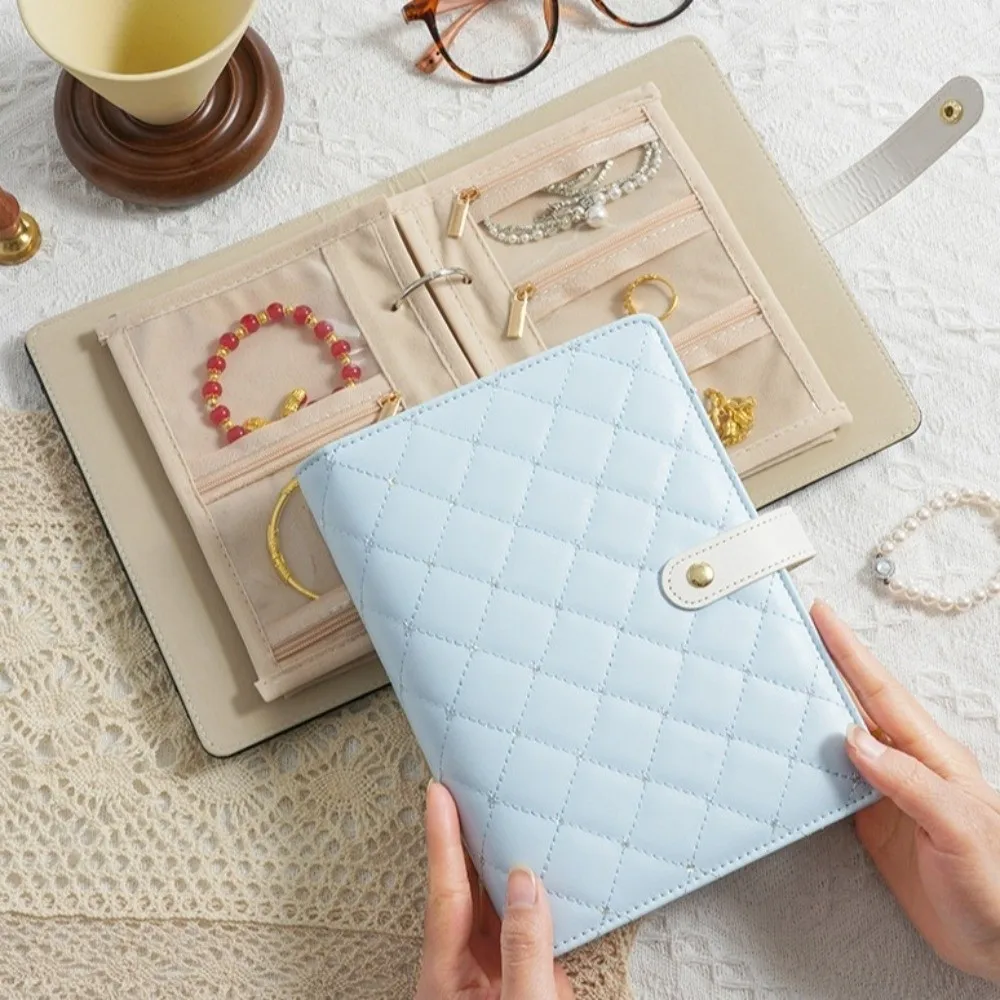 

Элегантный портативный органайзер для украшений из искусственной кожи с прозрачными карманами, роскошный футляр-книжка на молнии для ювелирных изделий, реквизит для фотосессий