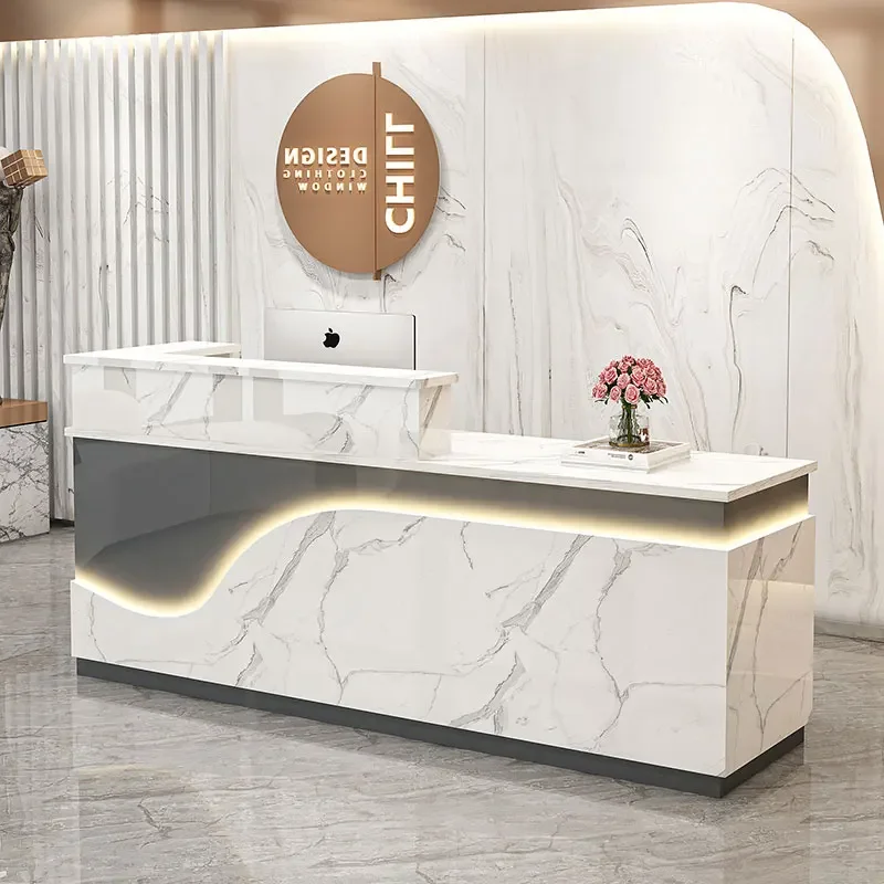 

Modern Simple Reception Desks Retro Office Counter Luxury Desk Beauty Salon Mostrador Negocio Empfangstheke Furniture Decoration