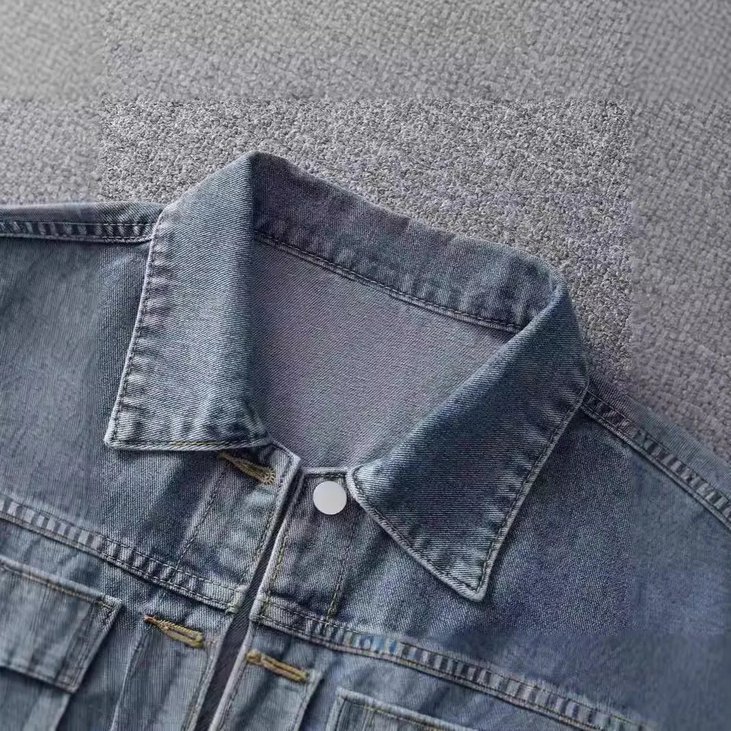 Denim jas dames jassen korte bovenkleding zakken enkele rij knopen kraagvorm 2025, herfst streetwear noodlijdend gewassen