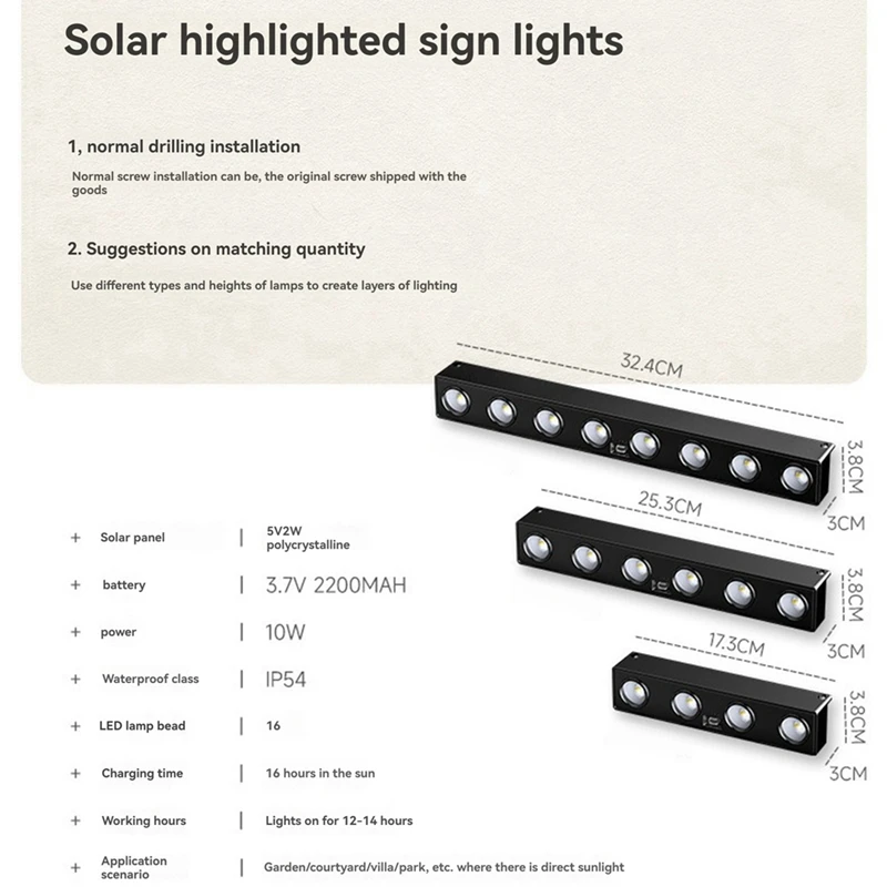 Solar Real Outdoor Patio Light Sign Pillar Light Outdoor Led Lightsign Light Outdoor Sign 4-Light