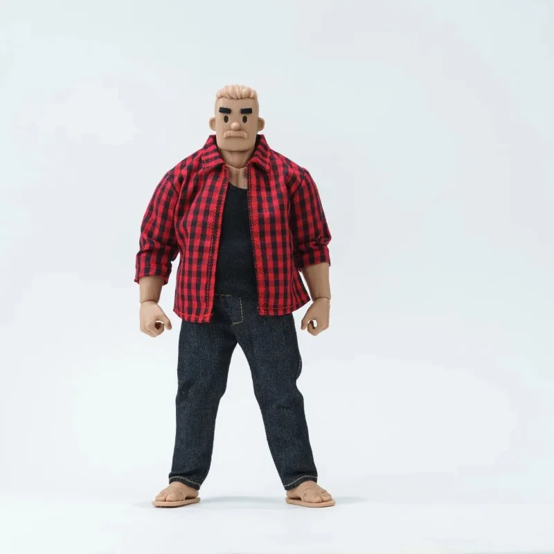 Auf Lager 1/10 Maßstab Herren Einfarbige Weste Jeans Rotes Haige Hemd Set für 6-Zoll Strong Body NT03 Actionfigur Körper – Detail 3