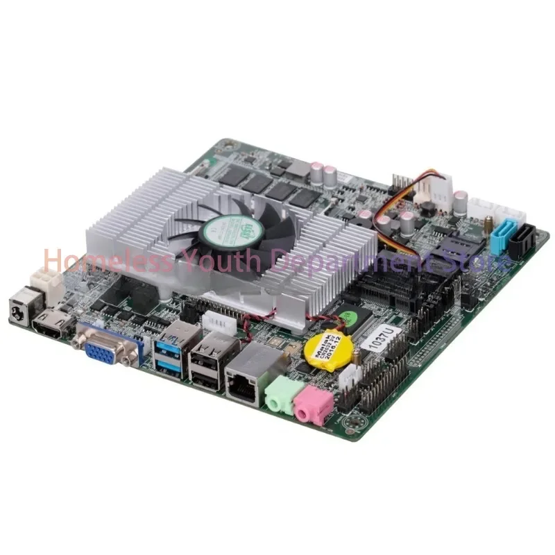 Dual cores DDR3 1.8Ghz 1037U mini itx motherboard with fan for industrial control 4.0