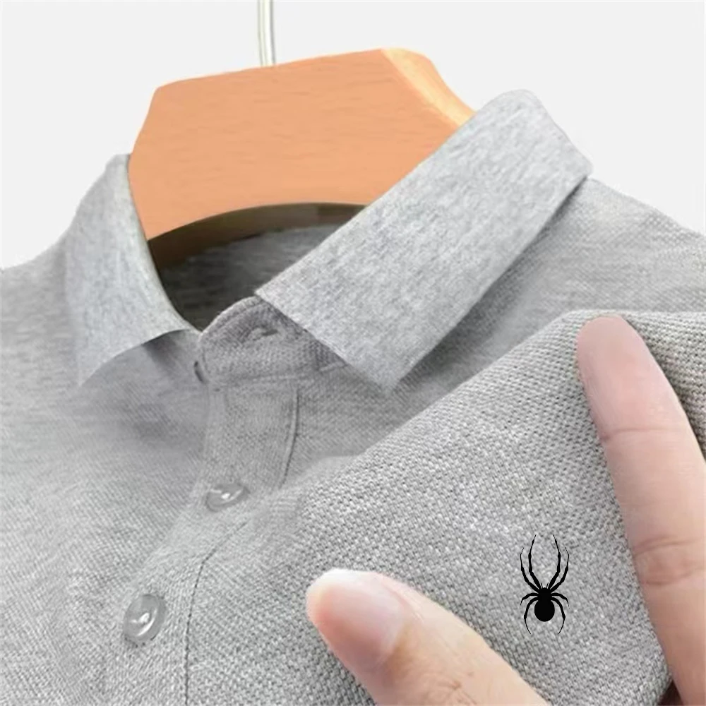 Multi functional printed short sleeved men's polo shirt multifunctional top casual polo collar high-quality versatile business