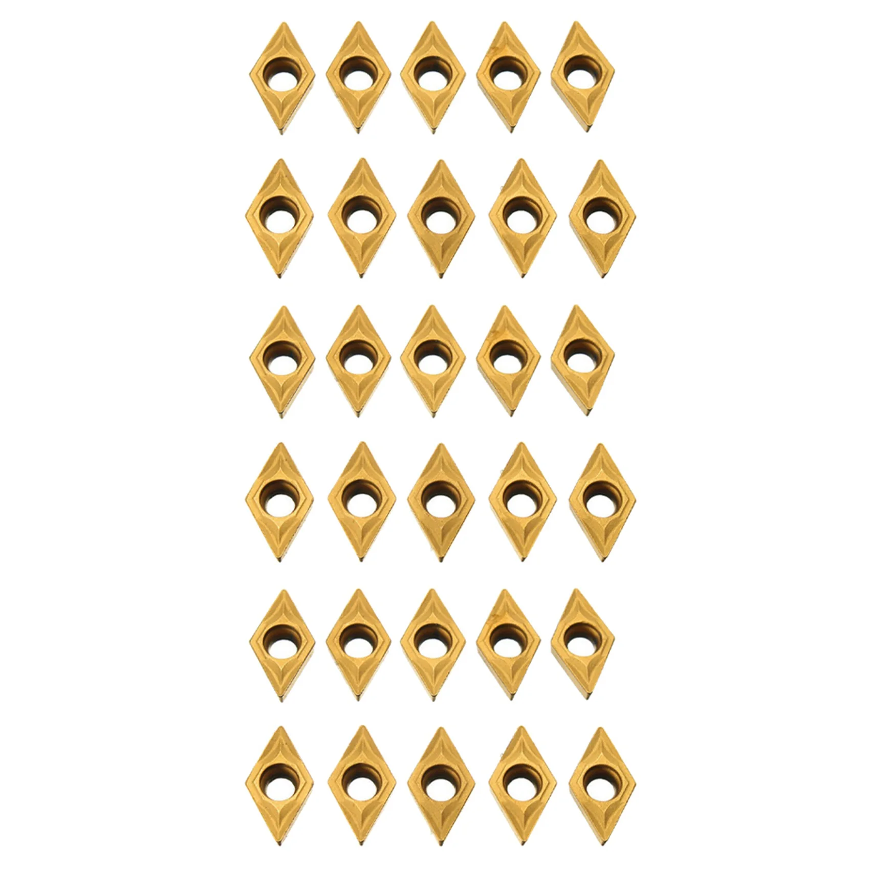 

ABJI-30Pcs DCMT070204 YBC251 Blades Gold Carbide Inserts CNC Lathe Cutter For Lathe Turning Tool Boring Bar