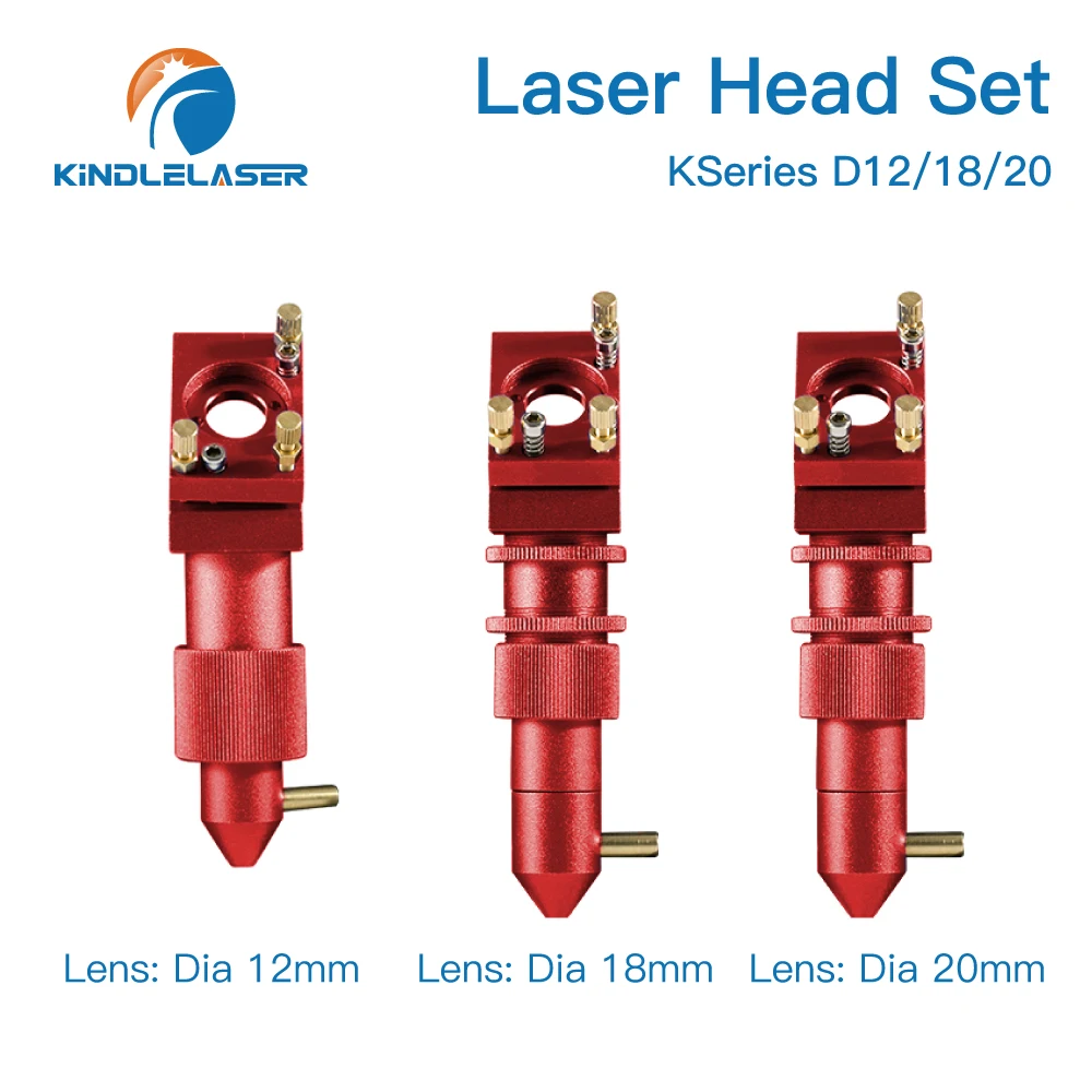 KINDLELASER K Series CO2 Laser Head Set ZNSE Lens Dia.12/18/20mm Si Mirror Dia 20mm for K40 Laser Engraving Cutting Machine