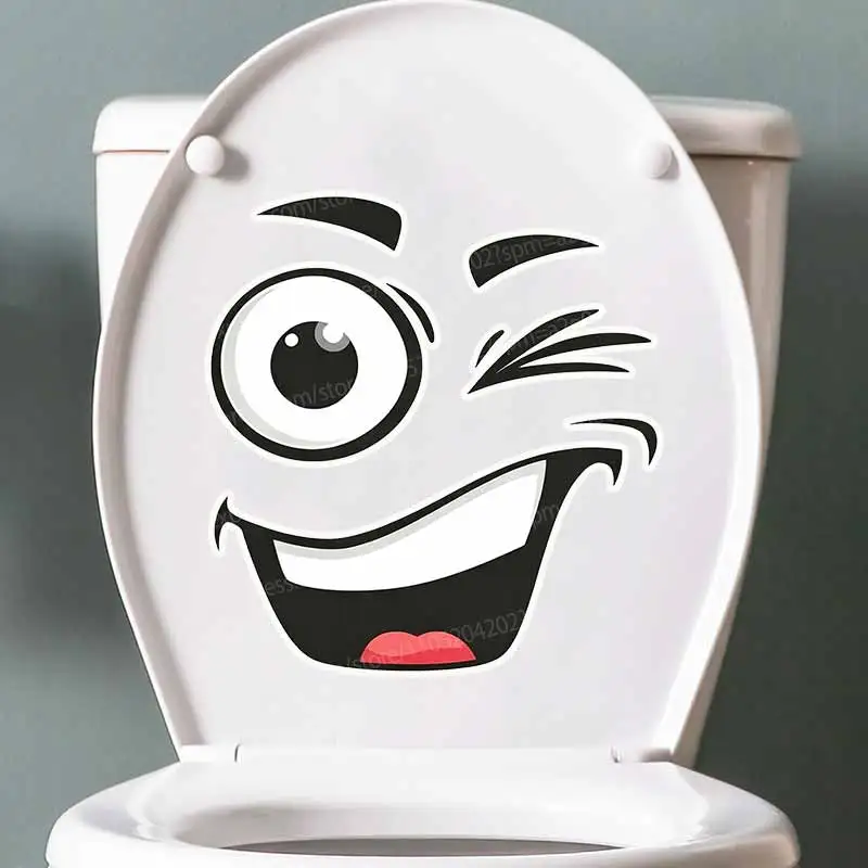 

Funny Toilet Self-Adhesive Decals Bathroom Wall Stickers Home Decor Window Fridge & Washing Machine Stickers AA350