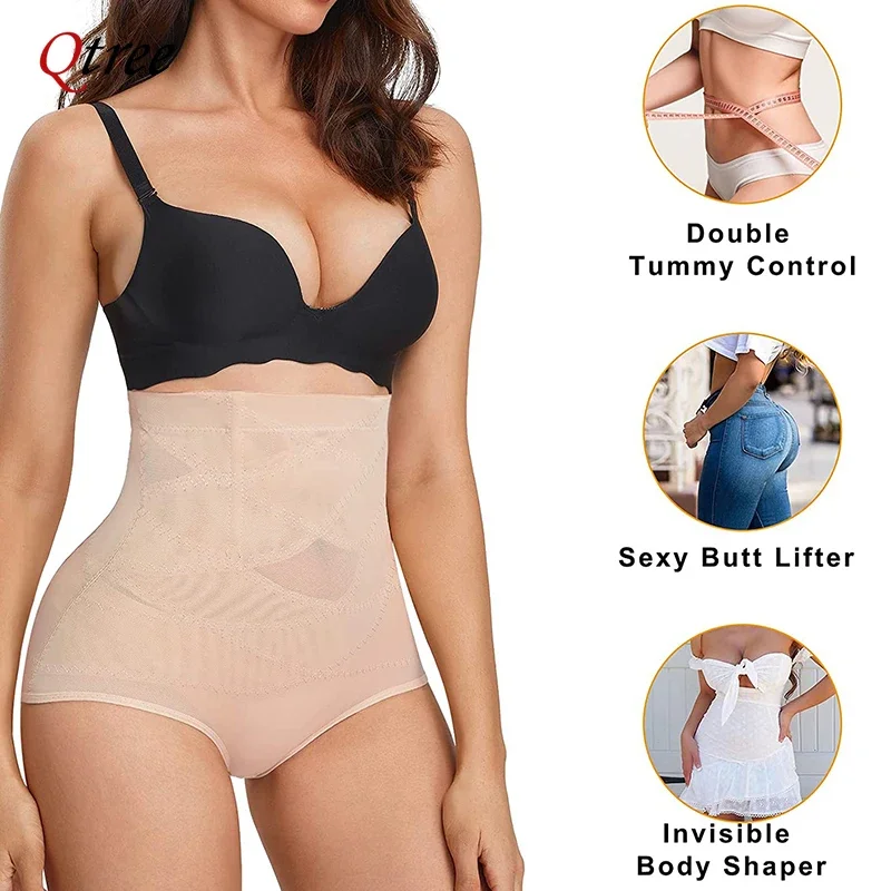Qtree Cross Compression Abs Shaping Pants Postpartum Abdomen Garment Tummy Tuck High Waist Control Butt Lifter for Women Slim image 5