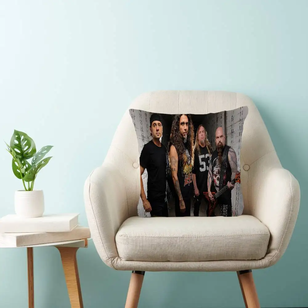 Rock S-Slayer Heavy Metal Band Cushion Cover Pillowcase Upholstery Sofa Throw Pillow Home Decor Pillowcas