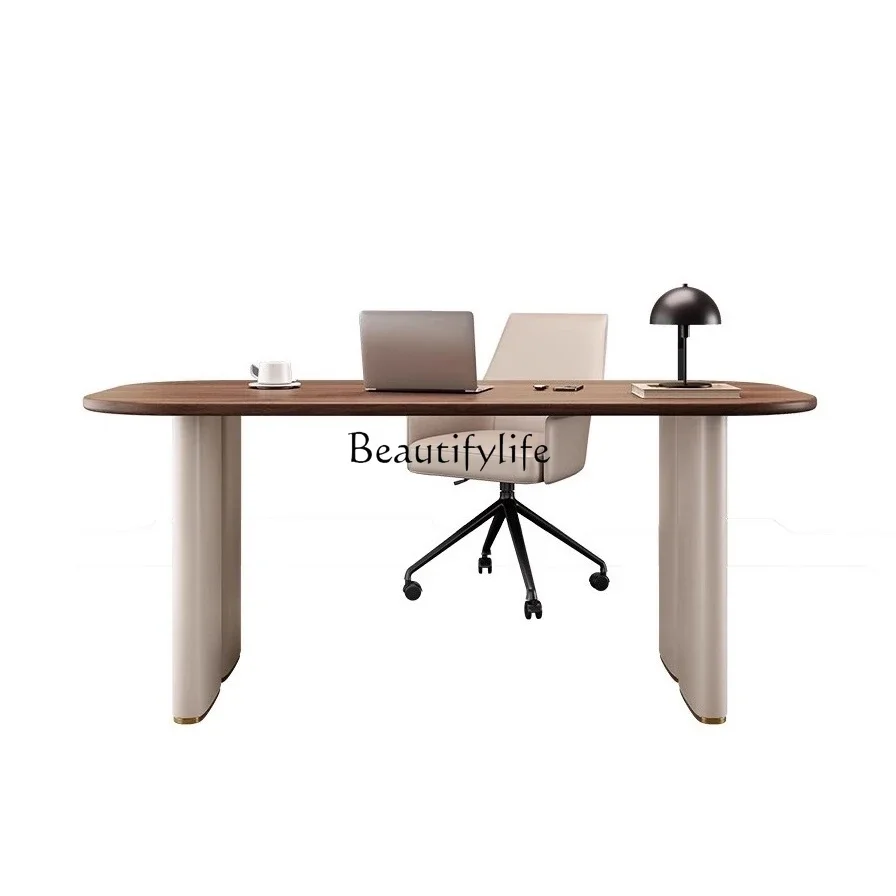 

LXCream style retro home study writing desk all solid wood beauty salon consultation tableSSS