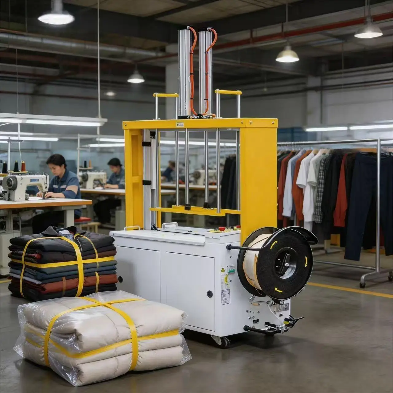 Automatic Top Press Coating Strapping Machine PP Band Strapping Packaging Machine For Clothing Custom & Bulk Order