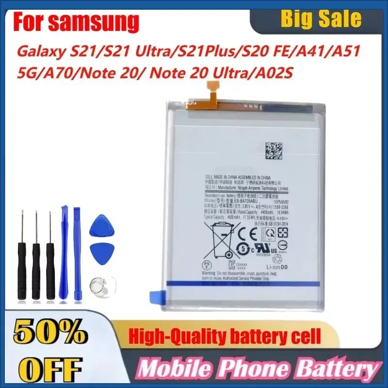 High Capacity Phone Battery for Samsung Galaxy S21/S21 Ultra/S21Plus/S20 FE/A41/A51 5G/A70/Note 20/Note 20 Ultra/A02S